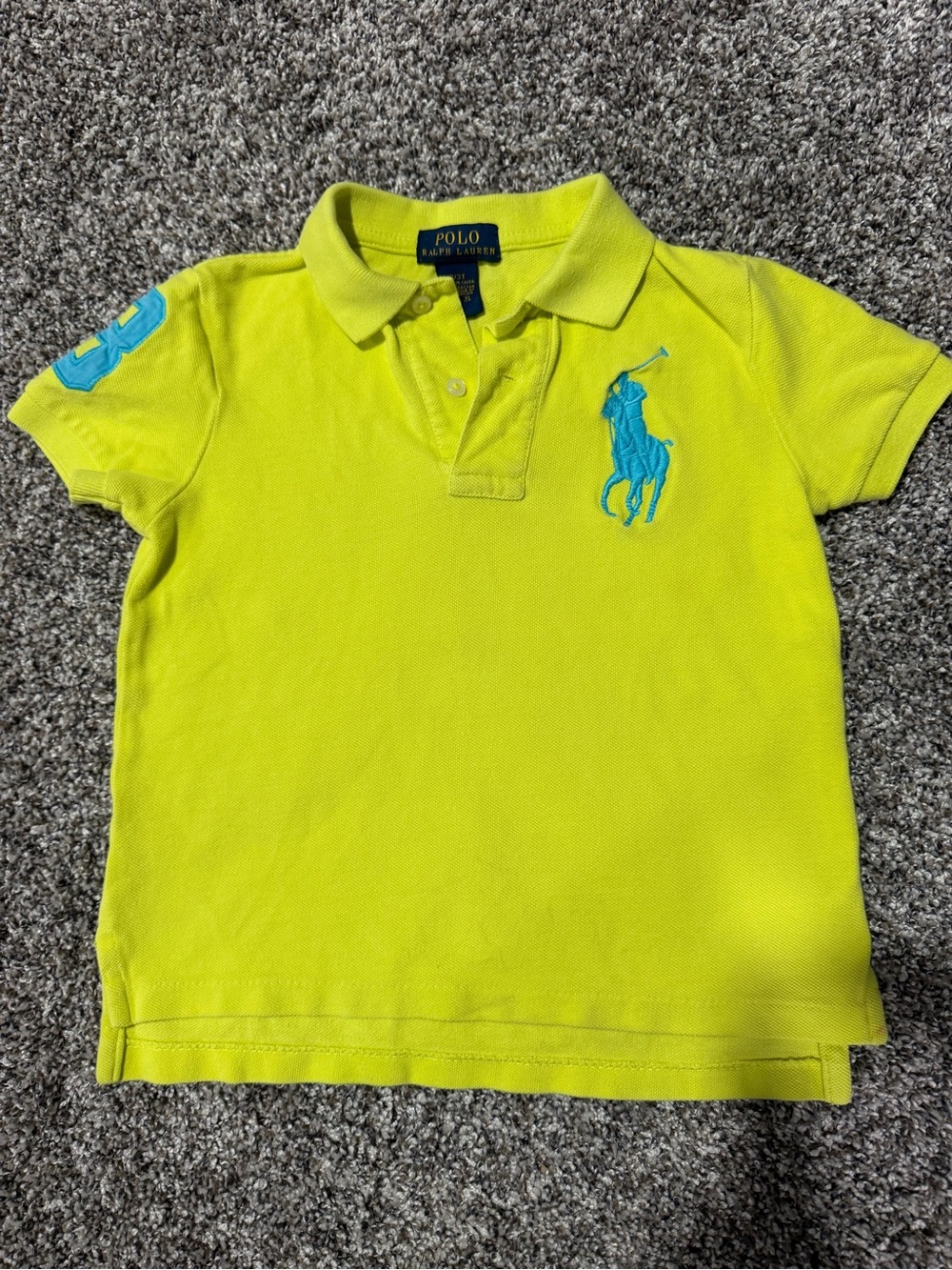 Polo by Ralph Lauren Neon Yellow Polo with Turquoise Pony Logo